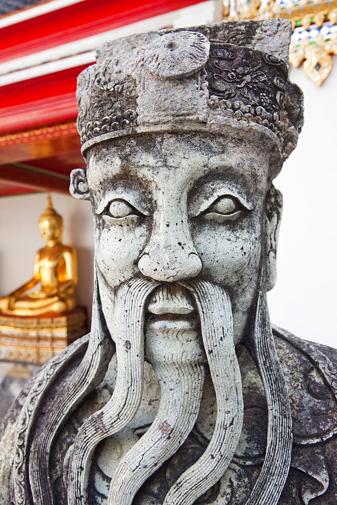 Chinese statue, Wat Pho, Bangkok, Thailand, Southeast Asia, Asia