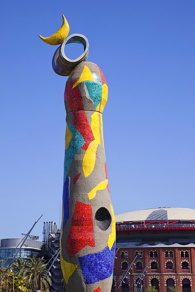 Woman and Bird sculpture by Joan Miro, Joan Miro Park, Barcelona, Catalonia, Spain, Europe