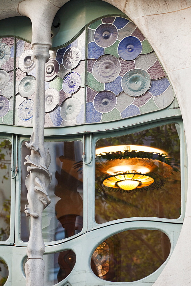 Window detail, Casa Batllo, UNESCO World Heritage Site, Barcelona, Catalonia, Spain, Europe