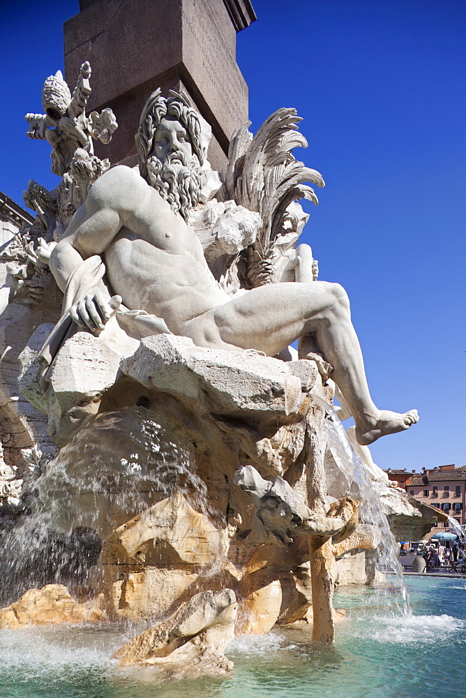 Fountain of the Four Rivers, Piazza Navona, Rome, Lazio, Italy, Europe