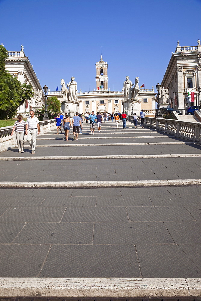 Steps to Piazza del Campidoglio, Capitol, Rome, Lazio, Italy, Europe