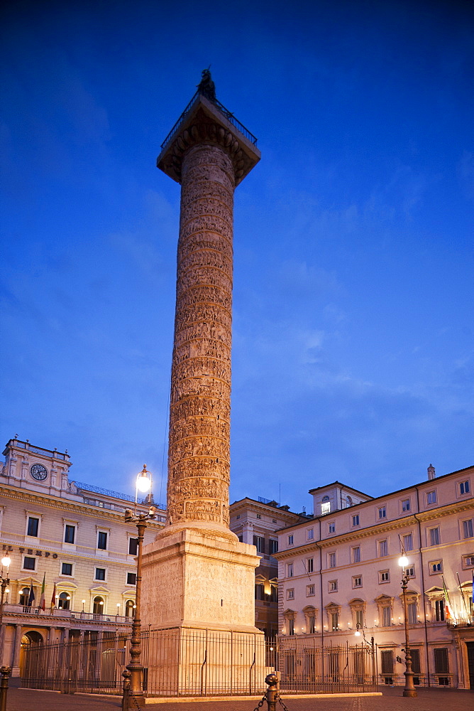 Column of Marcus Aurelius, Piazza Colonna, Rome, Lazio, Italy, Europe