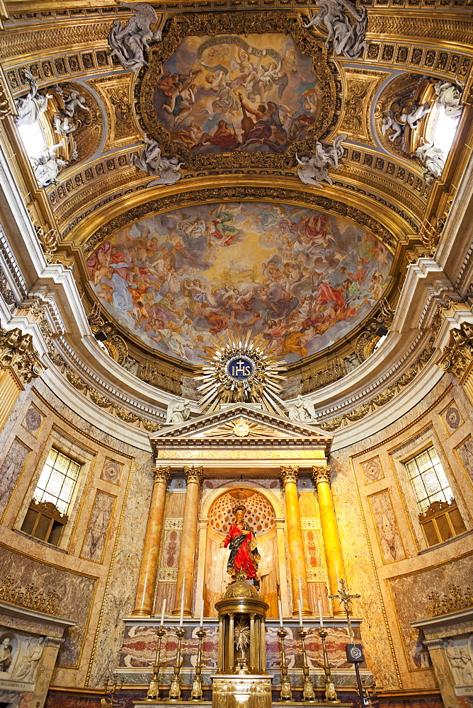 Interior of Chiesa del Gesu Church, Rome, Lazio, Italy, Europe