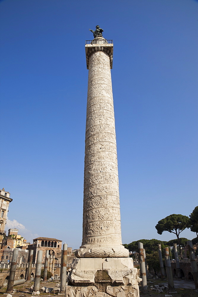 Colonna Traiana (Trajan's Column), UNESCO World Heritage Site, Rome, Lazio, Italy, Europe