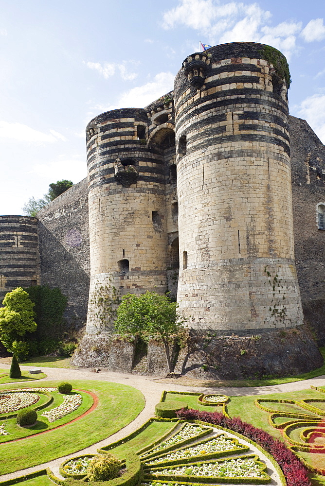 Castle Walls, Angers Castle, Angers, UNESCO World Heritage Site, Loire Valley, France, Europe