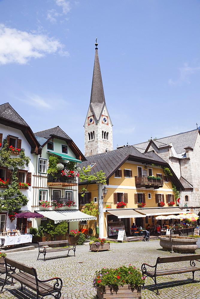 Town Centre, Hallstatt, Salzkammergut, Austria, Europe