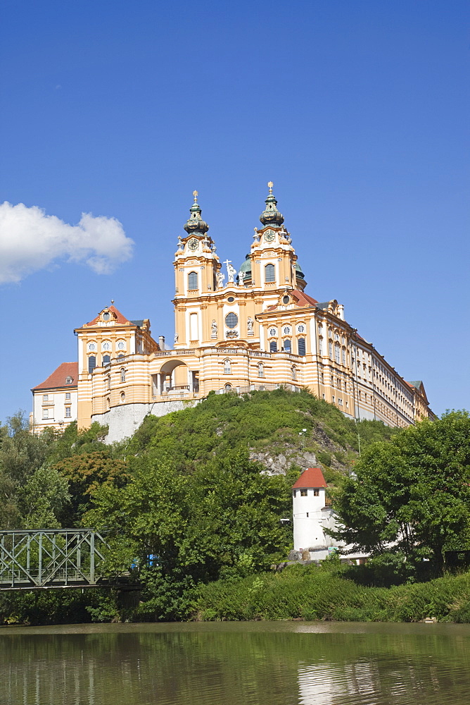 The Benedictine Abbey and River Danube, Melk, Wachau Cultural Landscape, UNESCO World Heritage Site, Austria, Europe