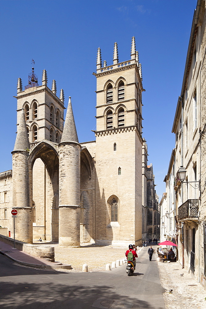 A view of Montpellier Cathedral, Montpellier, Languedoc-Roussillon, France, Europe