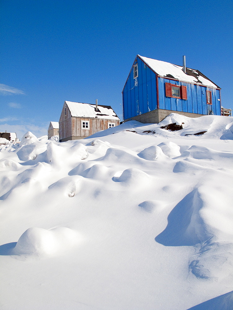 View in Tasiilaq village, East Greenland, Polar Regions