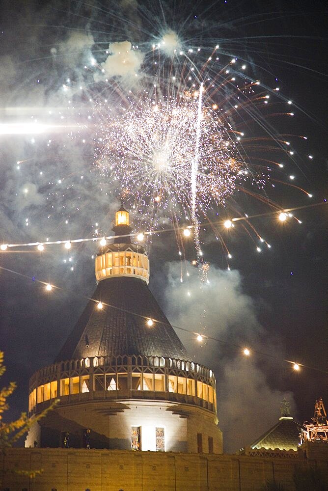 Photograph of christmas eve at the church of the annunciation in Nazareth, Israel