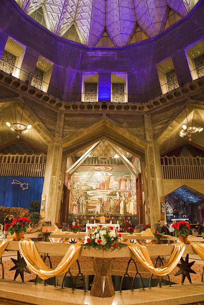 Photograph of christmas eve at the church of the annunciation in Nazareth, Israel