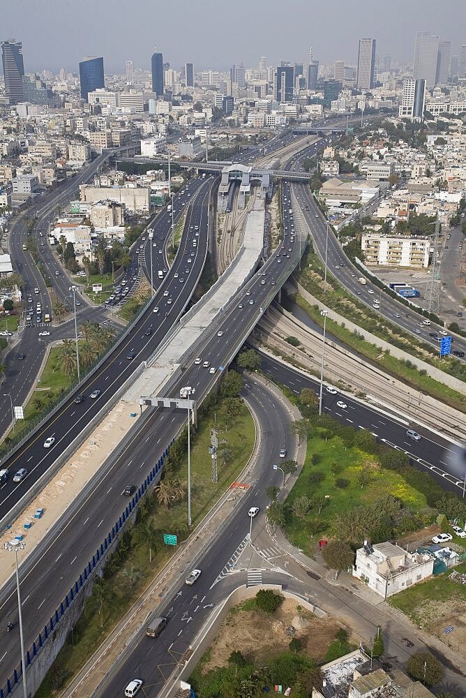 Aerial photograph of downtown Tel Aviv, Israel