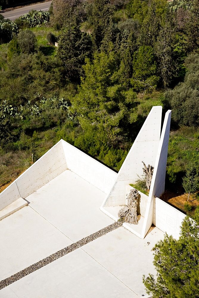 Aerial Lechi monument in the village of Mishmar Ayalon, Israel