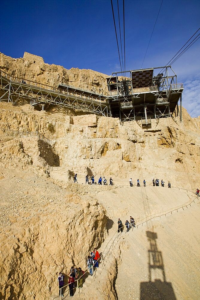 Serpent path leading to the archeologic site of Masada in the Judean desert, Israel