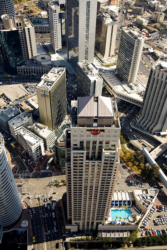 Aerial photograph of downtown Ramat Gan, Israel