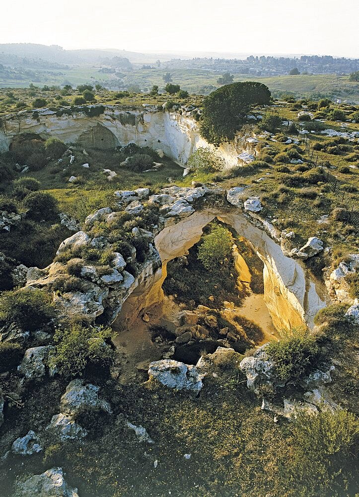 Aerial photo of the caves of Beth Govrin, Israel