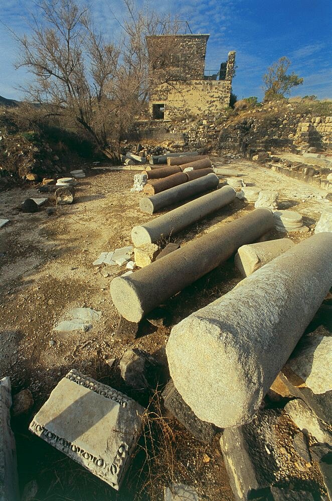 ruins of the ancient city of Sussita in the southern Golan heights, Israel