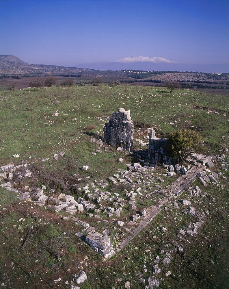 Aerial ruins of Kedesh in the Upper Galilee, Israel