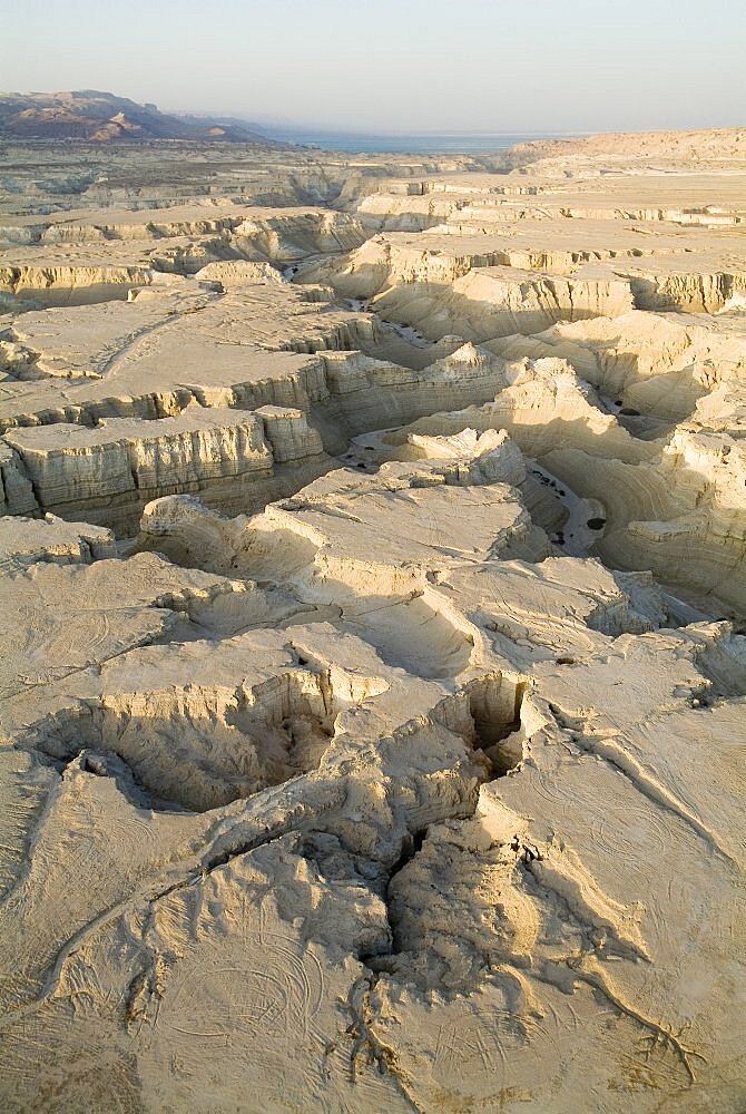 Aerial photograph of a wadi in the southern basin of the Dead sea, Israel