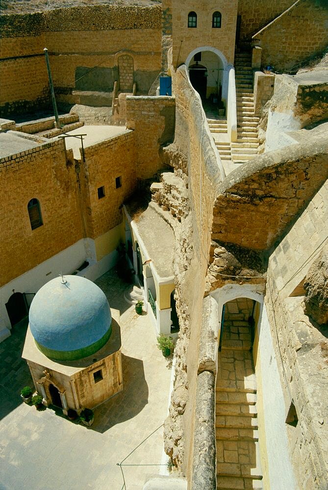 Aerial view of the Mar Saba Monastery, Israel