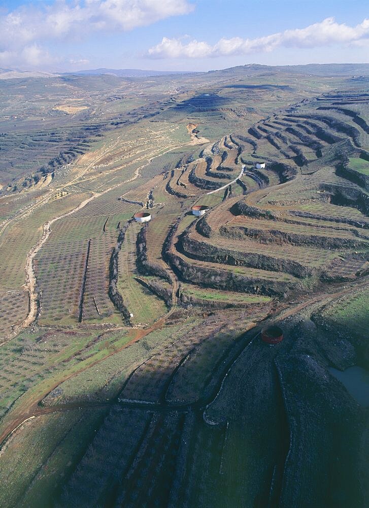 Aerial Agriculture fields of the Northern Golan Heights, Israel