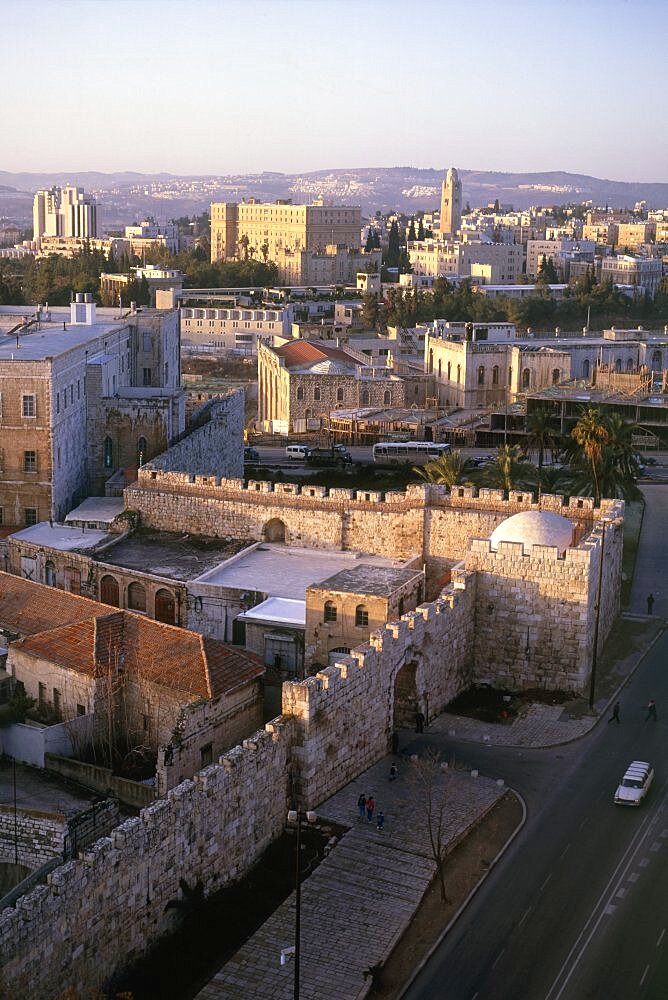 Aerial old city of Jerusalem, Israel