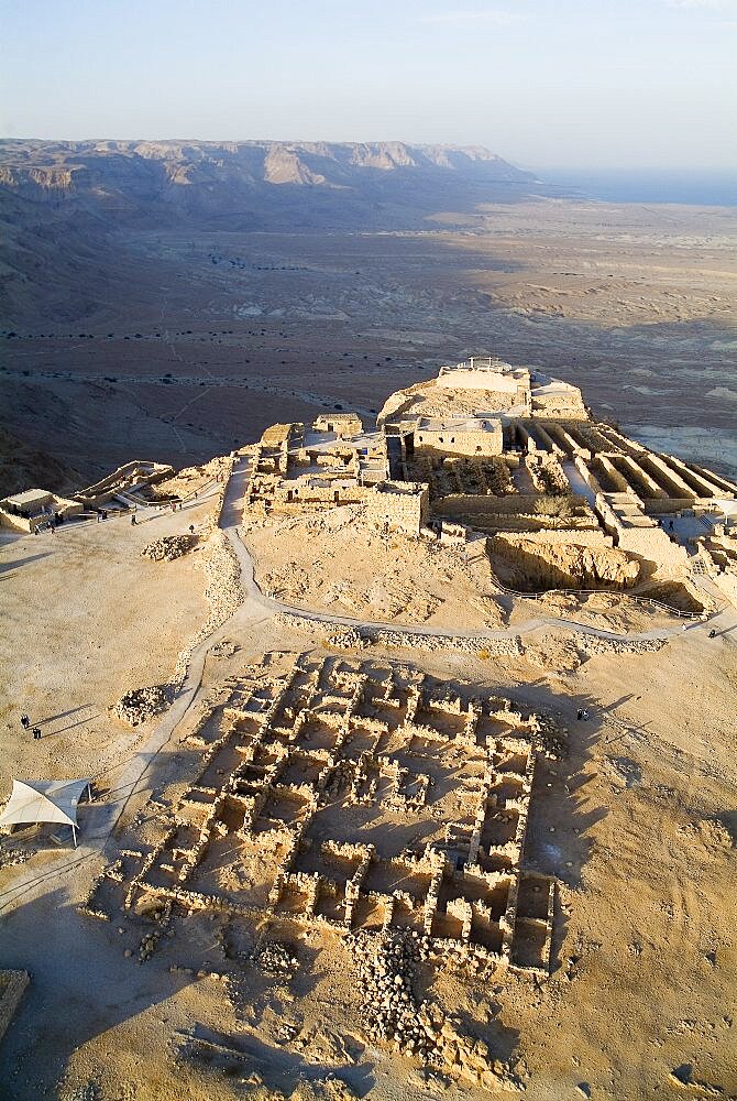 Aerial photograph of Masada near the Dead sea, Israel