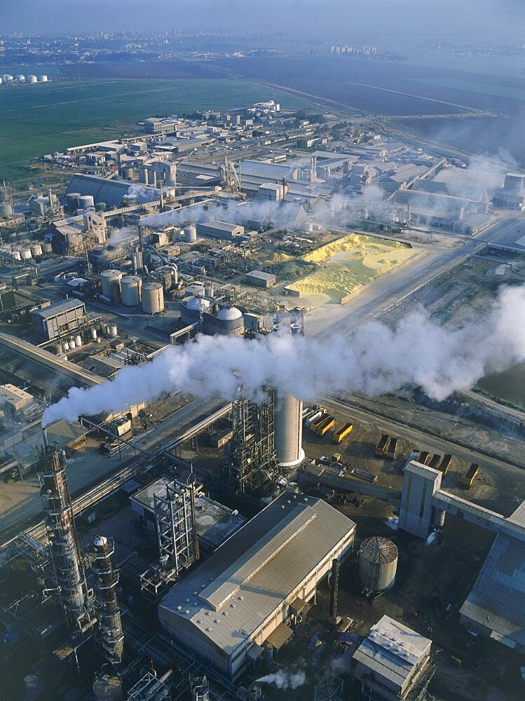 Aerial Chemical industry zone at Haifa's bay, Israel