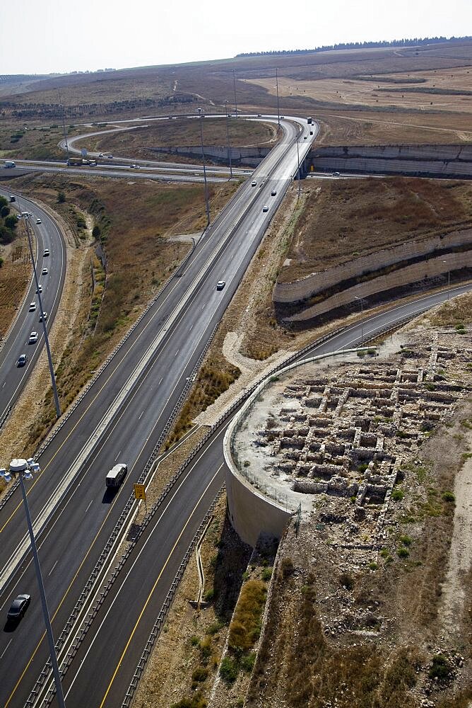 Aerial photograph of the ein toot excavation dated to the first iron age, Israel