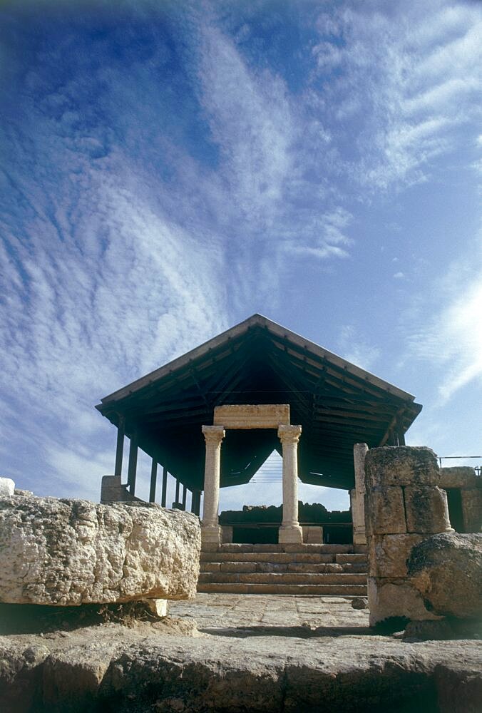 Photograph of the archeologic site of Susiya dated to the Byzantine period, Israel