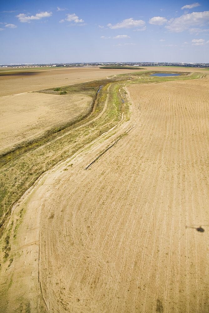 Aerial photograph of the agriculture fields of the Plain, Israel