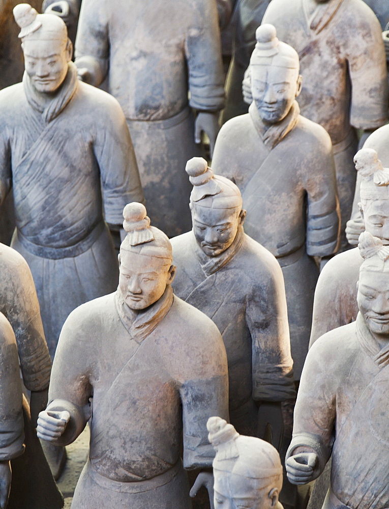 Terracotta warrior figures in the Tomb of Emperor Qinshihuang, Xi'an, Shaanxi Province, China