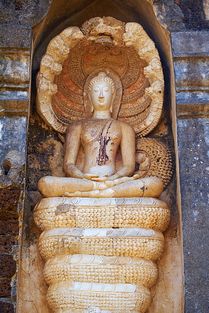 Wat Chedi Chet Thaeo Temple, ancient city Si Satchanalai, UNESCO World Heritage Site, Sukhothai Province, Thailand, Southeast Asia, Asia