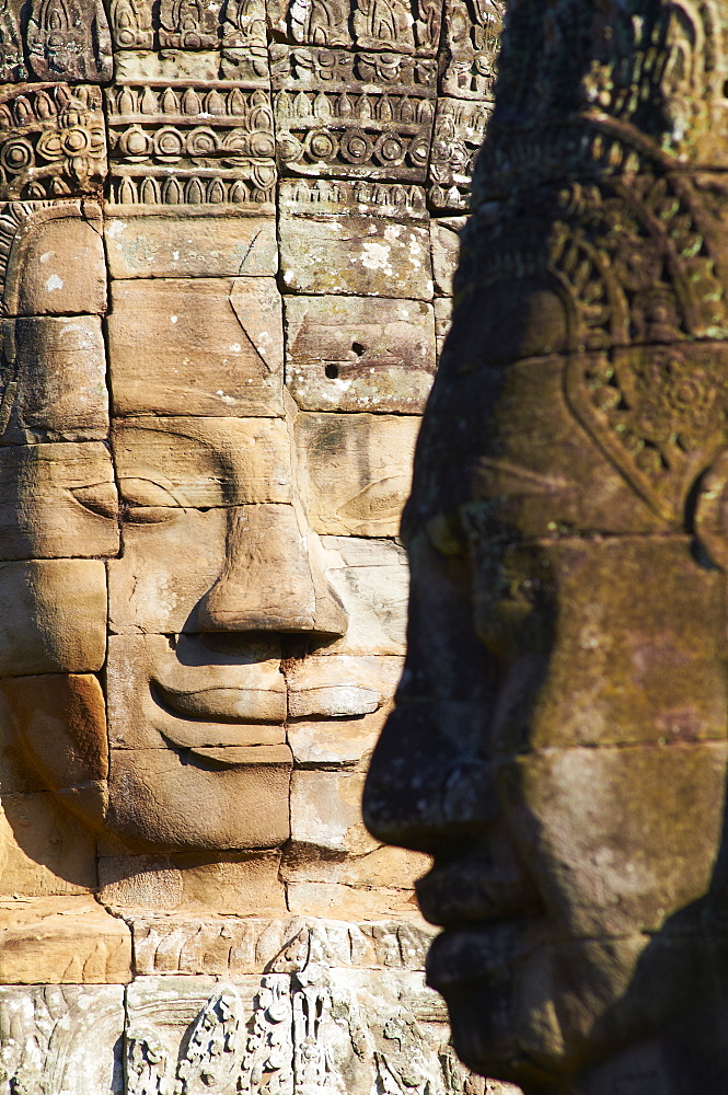 Detail of sculpture, Bayon temple, dating from the 13th century, Angkor, UNESCO World Heritage Site, Siem Reap, Cambodia, Indochina, Southeast Asia, Asia