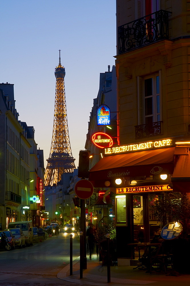 Eiffel Tower in the evening, Paris, France, Europe