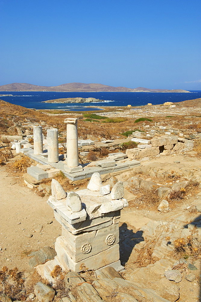 Archaeological site, Delos, UNESCO World Heritage Site, Cyclades Islands, Greek Islands, Aegean Sea, Greece, Europe