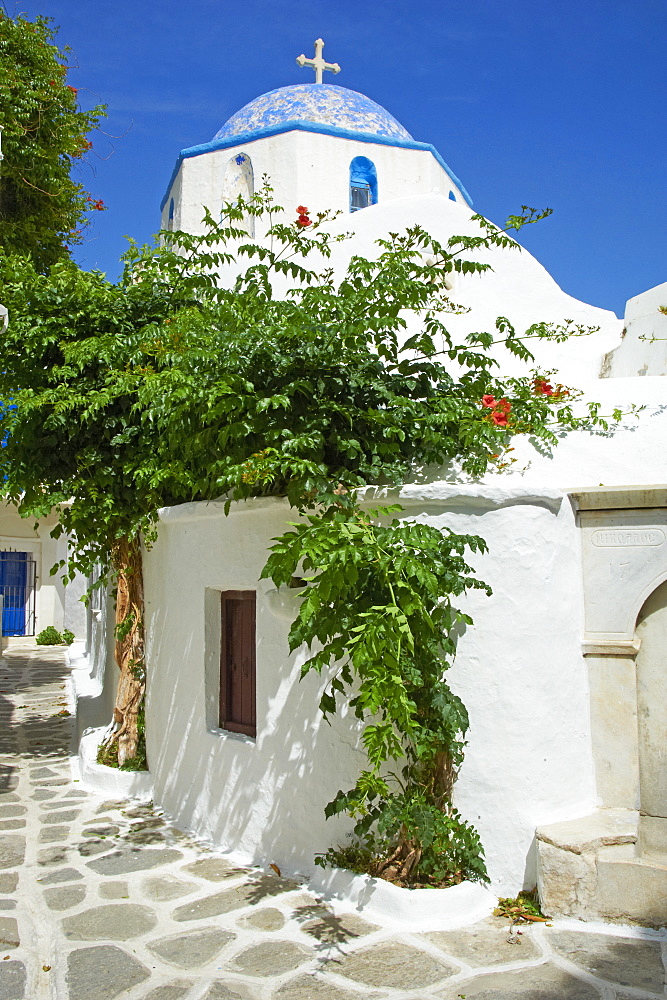 Church, Hora (Chora) Parikia, Paros, Cyclades, Greek Islands, Greece, Europe