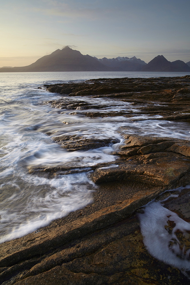 The view across Loch Scavaig to the Cuillin Hills from Elgol, Isle of Skye, Scotland, United Kingdom, Europe