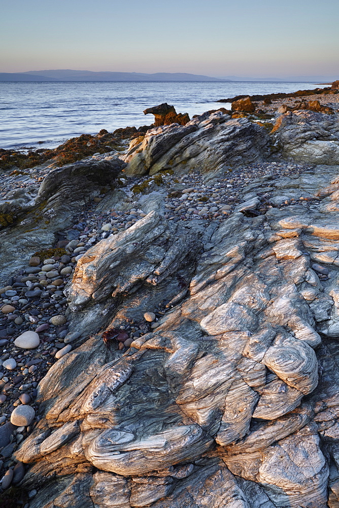 Late evening at Rubha airigh Bheirg near Pirnmill, Isle of Arran, Scotland, United Kingdom, Europe