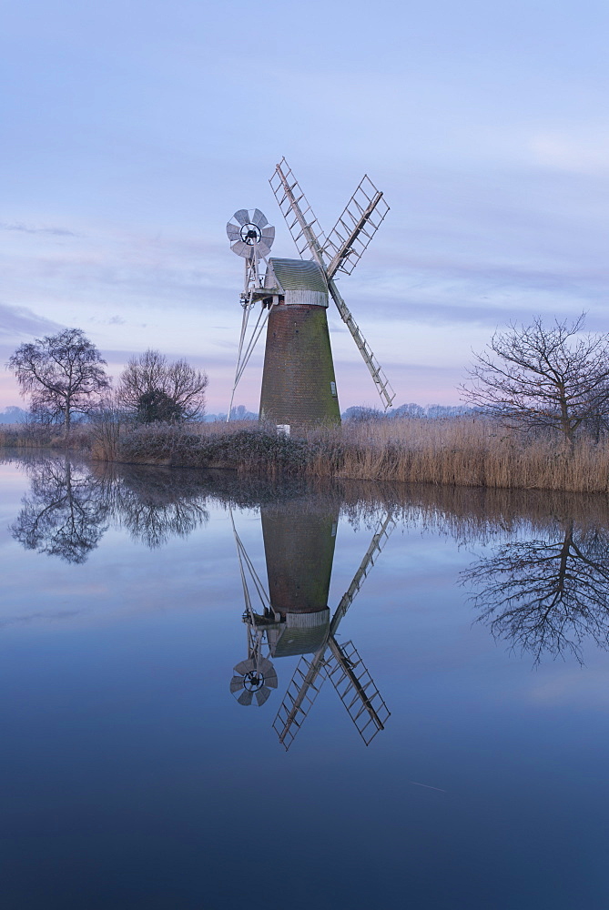 A view of Turf Fen Mill, Norfolk Broads, Norfolk, England, United Kingdom, Europe