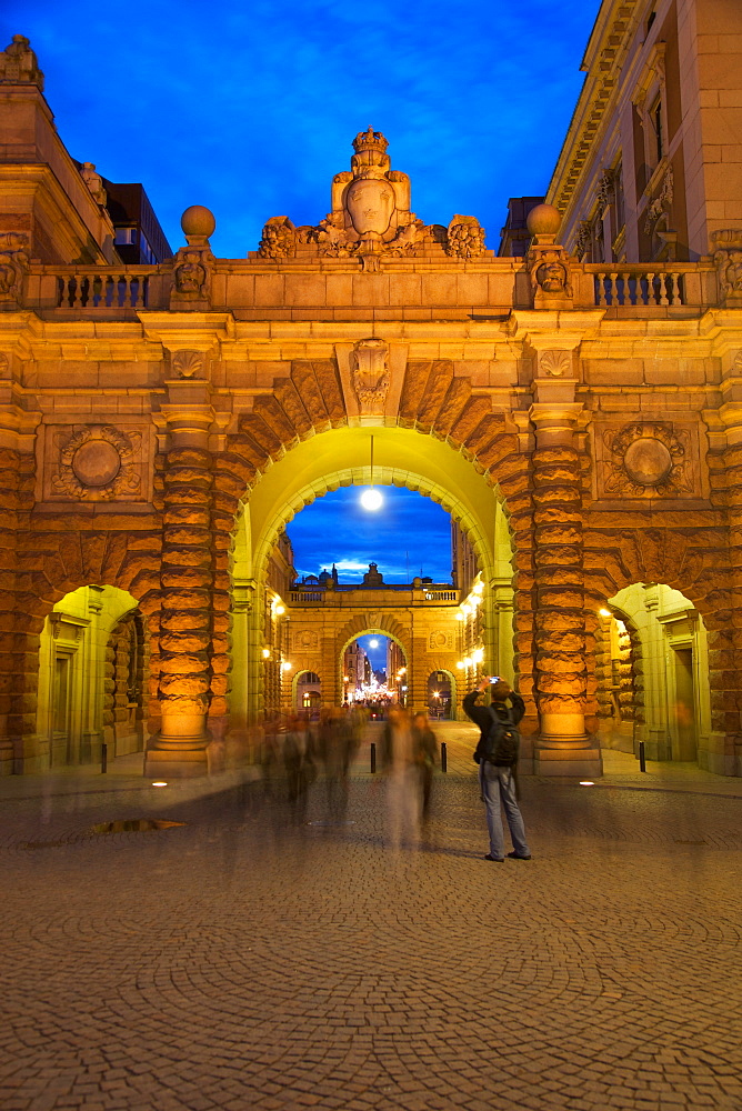 Riksdagshuset at night, Stockholm, Sweden, Scandinavia, Europe