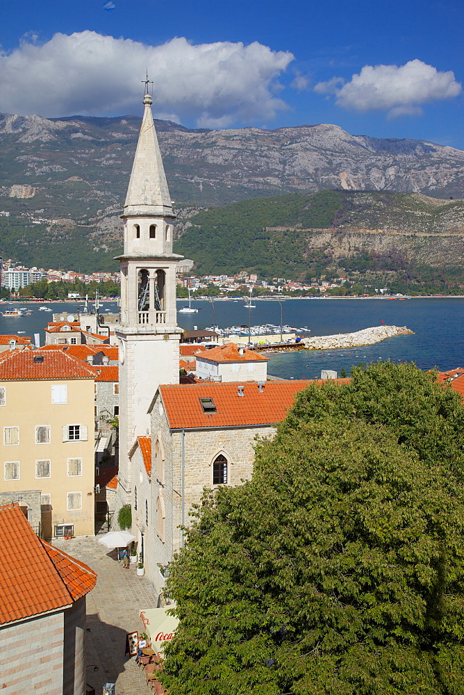 The Old Town and church, Budva, Montenegro, Europe