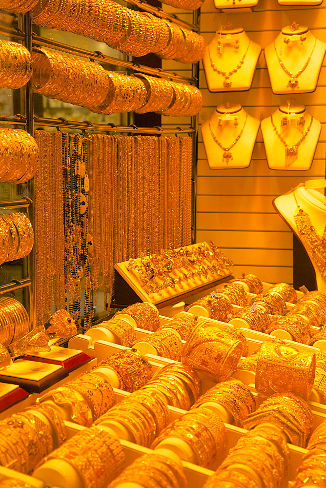 Gold in the Gold Souk, Dubai, United Arab Emirates, Middle East