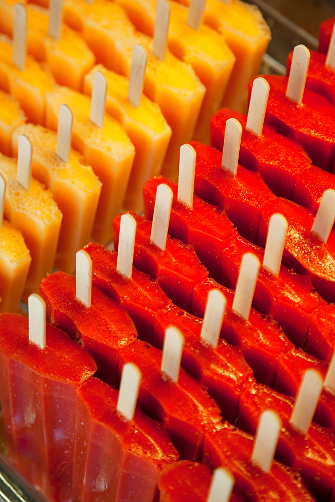 Colourful icecream, Bergamo, Lombardy, Italy, Europe