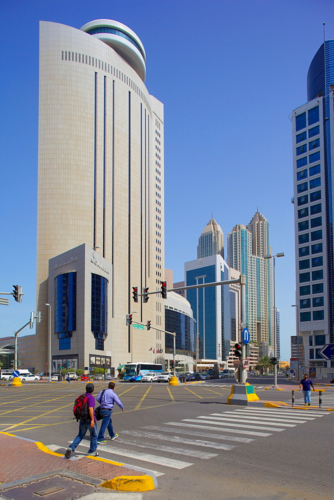 Royal Meridian Hotel and road junction, Abu Dhabi, United Arab Emirates, Middle East