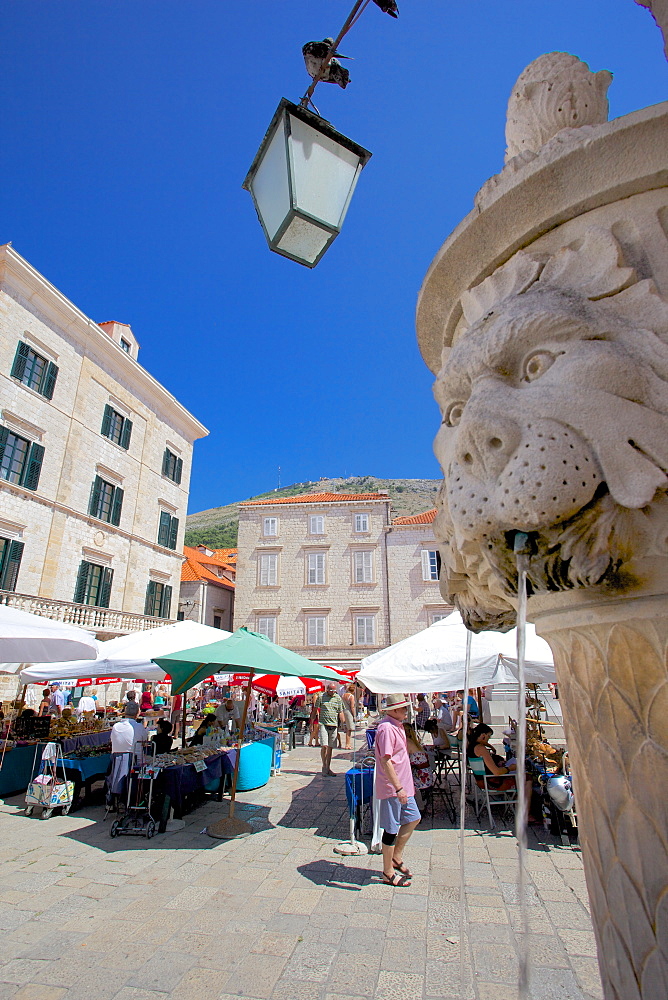 Market, Gunduliceeva Poljana, Dubrovnik, Dalmatia, Croatia, Europe