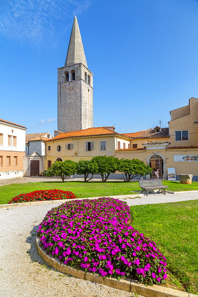 View of old town with Basilica of Euphrasius, UNESCO World Heritage Site, Porec, Istria, Croatia, Europe