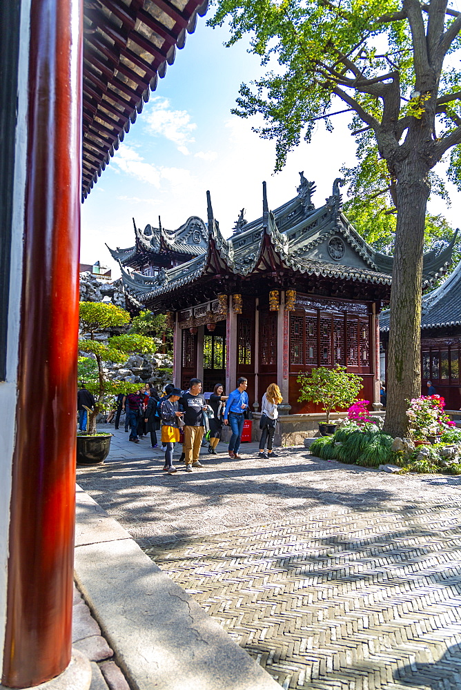 View of traditional Chinese architecture in Yu Garden, Shanghai, China, Asia