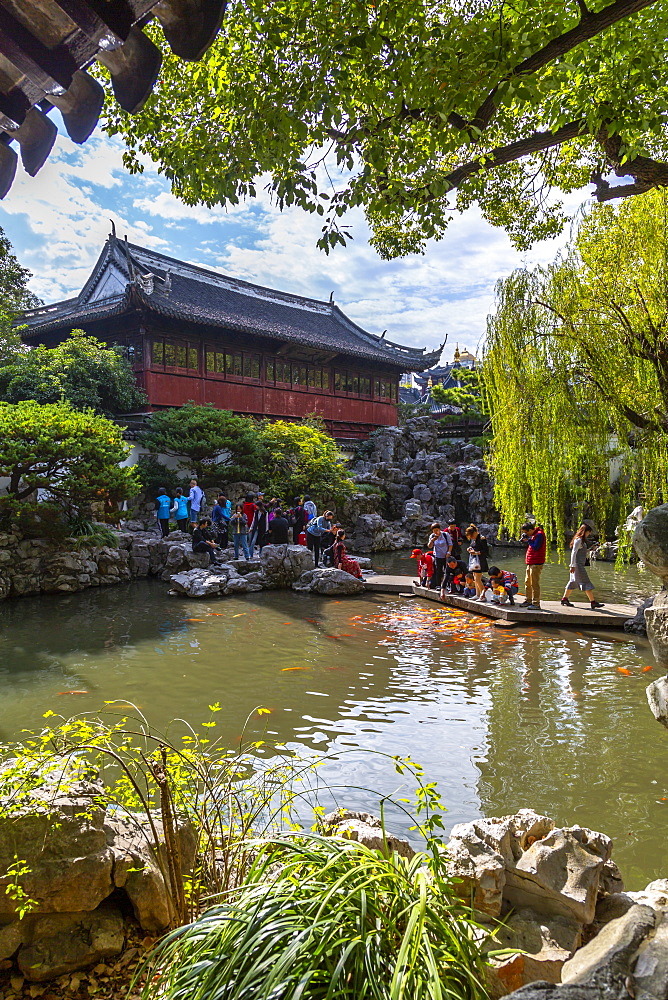 View of traditional Chinese architecture in Yu Garden, Shanghai, China, Asia