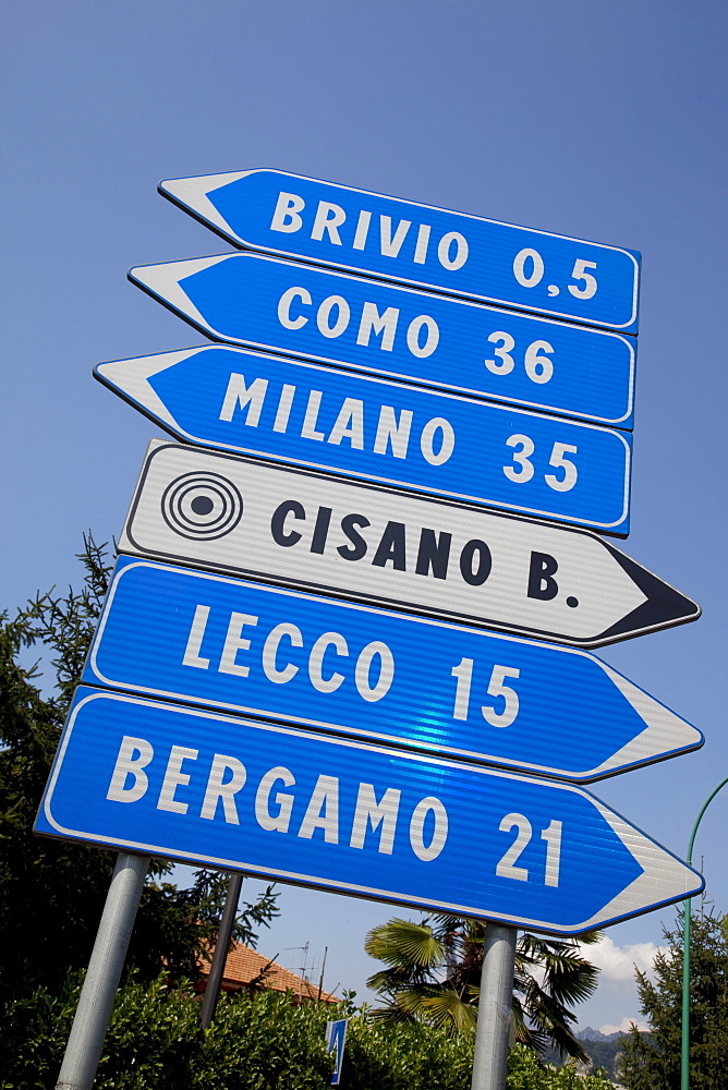 Sign, Lake Como, Lombardy, Italian Lakes, Italy, Europe